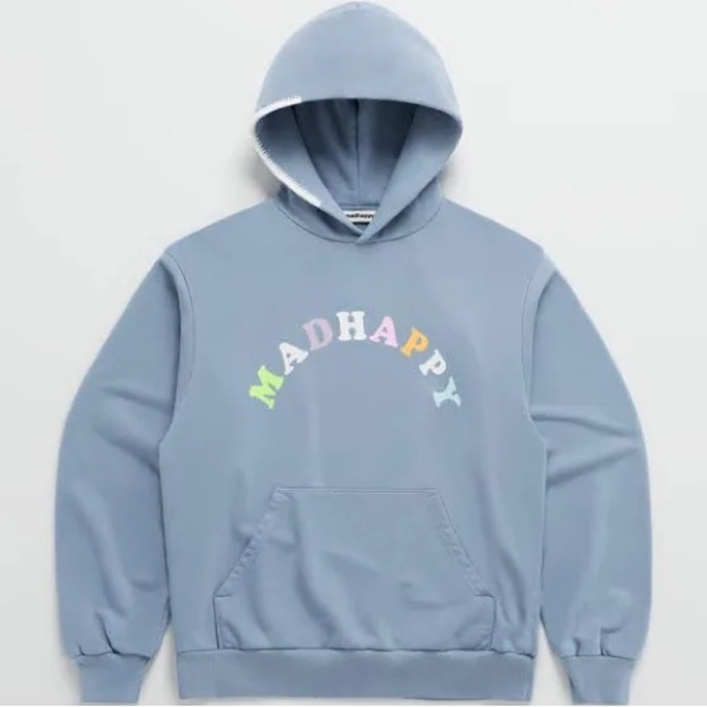 Madhappy Blue Hoodie with Multicolor Logo